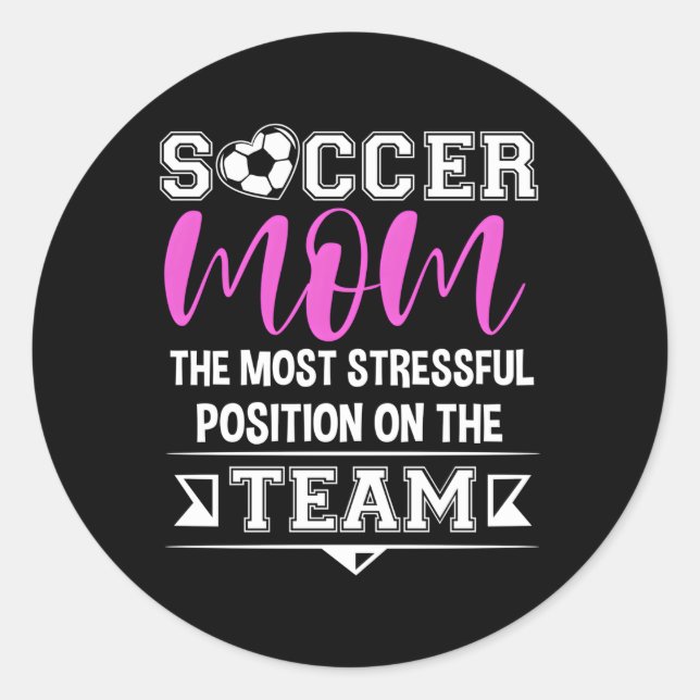 Soccer Mother Gameday Soccer Mom Classic Round Sticker (Front)