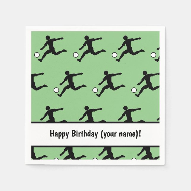 Soccer Motif with Footballers - Fun Boys / Men's Napkins (Front)