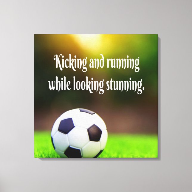 Soccer Motivational Inspirational Green Field Canvas Print (Front)