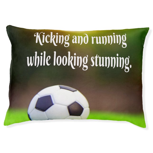 Soccer Motivational Inspirational Green Field Pet Bed (Front)