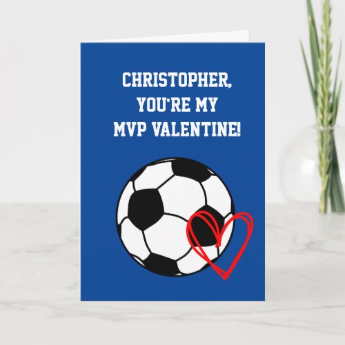 Soccer MVP Valentines Day Card