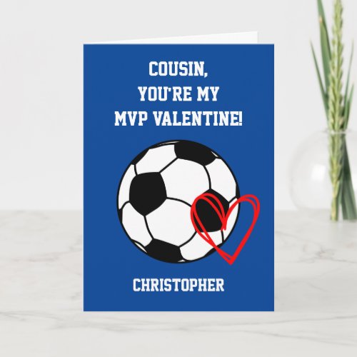 Soccer MVP Valentines Day Nephew Card