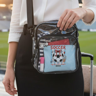 Soccer My Favorite Season Personalized Name Clear Crossbody Bag