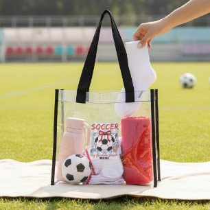 Soccer My Favorite Season Personalized Name Clear Tote Bag