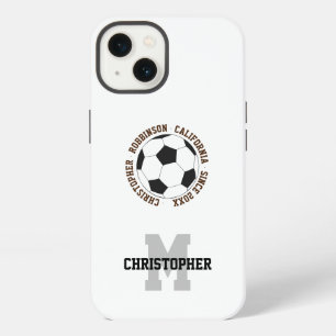 Soccer name initial personalized text iPhone 13 case