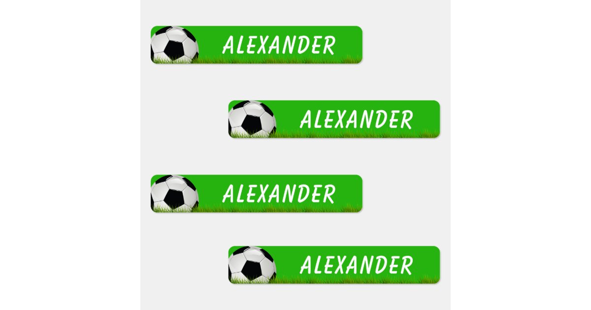 Large Name Labels: Soccer Labels For Kids