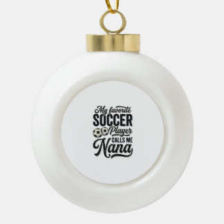 Soccer Nana Vintage Engraving Family Player Shirt_ Ceramic Ball Christmas Ornament