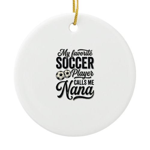 Soccer Nana Vintage Engraving Family Player Shirt_ Ceramic Ornament