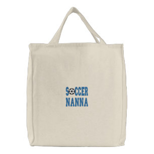 Soccer Nanna Embroidered Tote Bag