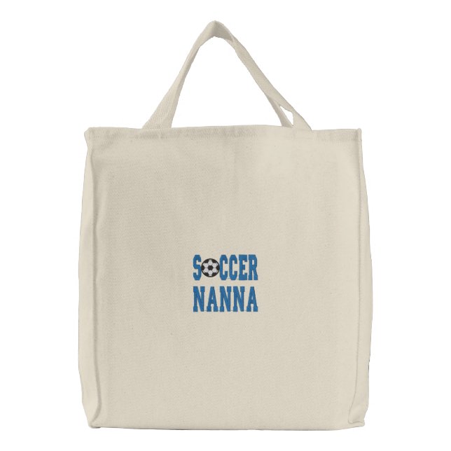 Soccer Nanna Embroidered Tote Bag (Front)