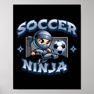 Soccer Ninja Player Martial Arts Karate  Poster
