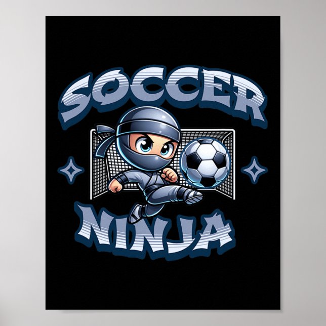 Soccer Ninja Player Martial Arts Karate  Poster (Front)