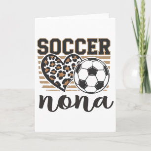 Soccer Nona Leopard Heart Family Matching Card