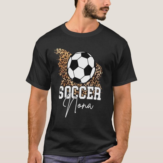 Soccer Nona Leopard Heart T-Shirt (Front)
