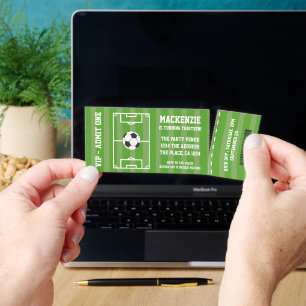 Soccer Novelty Ticket Personalized Invitation