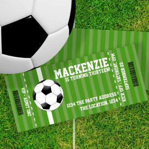 Soccer Novelty Ticket Personalized Invitation