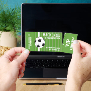Soccer Novelty Ticket Personalized Invite