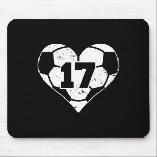 Soccer Number 17 Jersey Funny Soccer Heart Game Da Mouse Pad