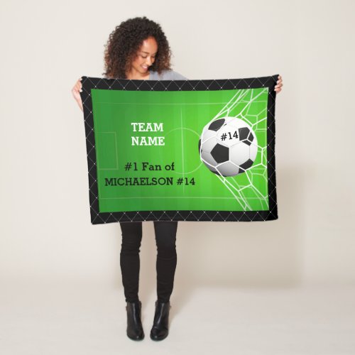 Soccer Number One Fan of Player Fleece Blanket
