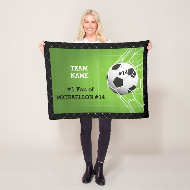 Soccer Number One Fan of Player Fleece Blanket (In Situ)