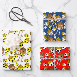Soccer Nut Pattern Wrapping Paper Sheets
