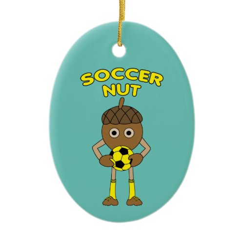 Soccer Nut Text Ceramic Ornament
