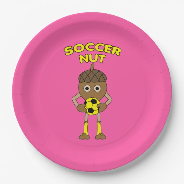 Soccer Nut Text Paper Plates (Front)