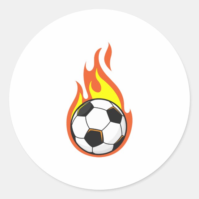 Soccer on Fire Classic Round Sticker (Front)