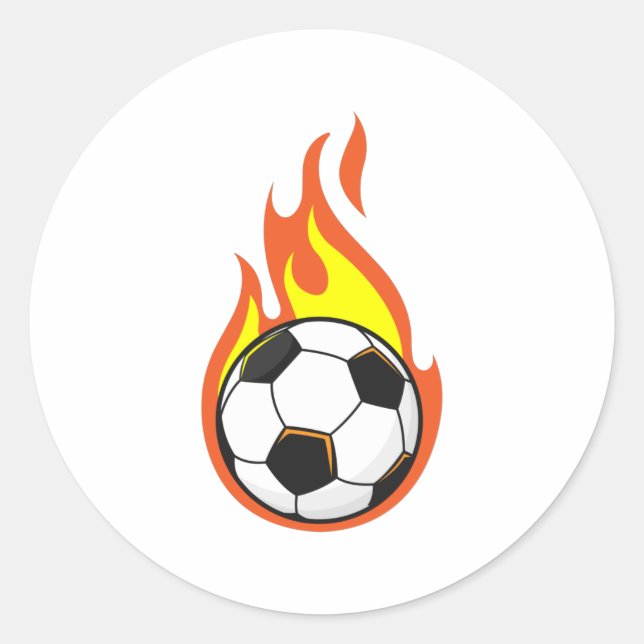 Soccer on Fire Classic Round Sticker (Front)
