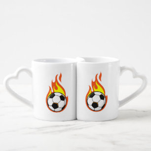 Soccer on Fire Coffee Mug Set