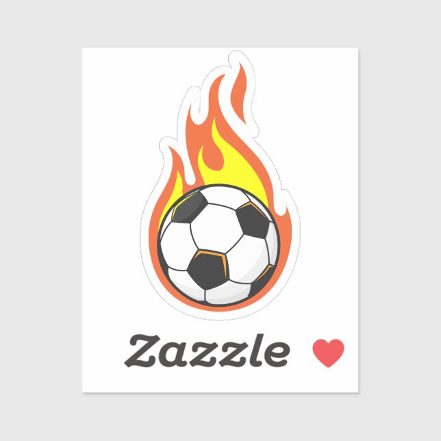 Soccer on Fire Sticker (Sheet)