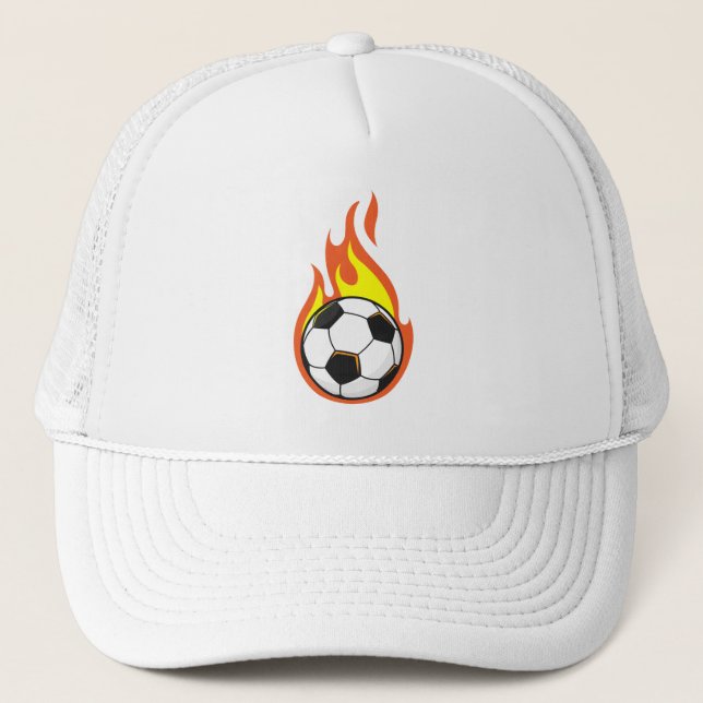 Soccer on Fire Trucker Hat (Front)