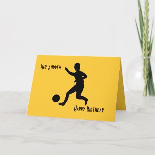 Soccer or football Birthday add name front Card