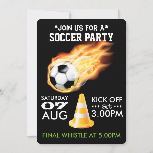 Soccer or Football Party Invitation (Front)