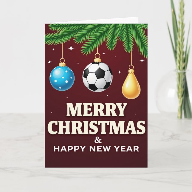 Soccer Ornament Christmas Card (Front)