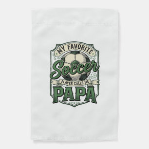 Soccer Papa Vintage Engraving Shirt Design_1 Garden Flag