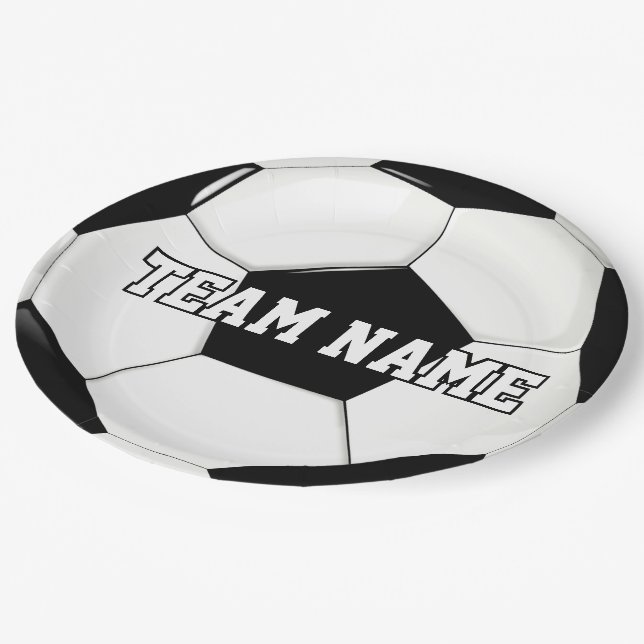 Soccer Party / Banquet Custom Team Name Sports Paper Plates (Angled)
