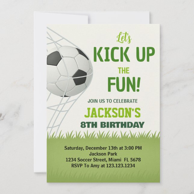 Soccer Party Birthday Invitation (Front)