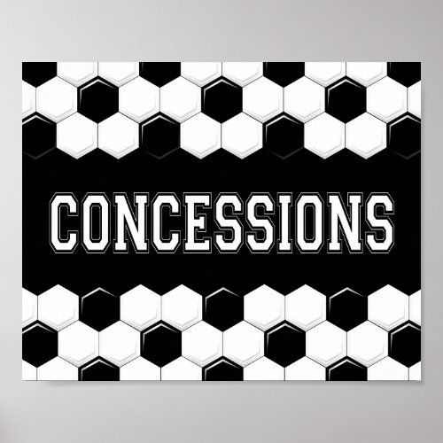 Soccer Party CONCESSIONS Sign Print