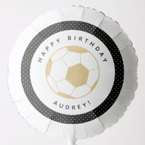 Soccer Party Decor Custom Name in Gold and Black Balloon