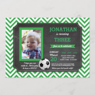 Soccer Party Football Footy Birthday Photo Invite