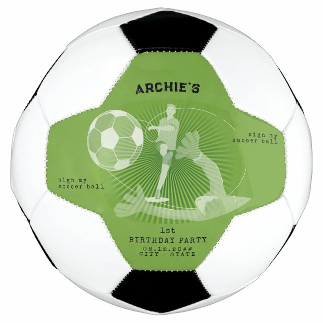 Soccer Party Game Day Pitch Birthday Party Soccer Ball (Front)