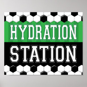Soccer Party HYDRATION STATION Sign Print