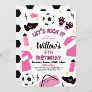 Soccer Party Invitation   Girl Soccer Invitations