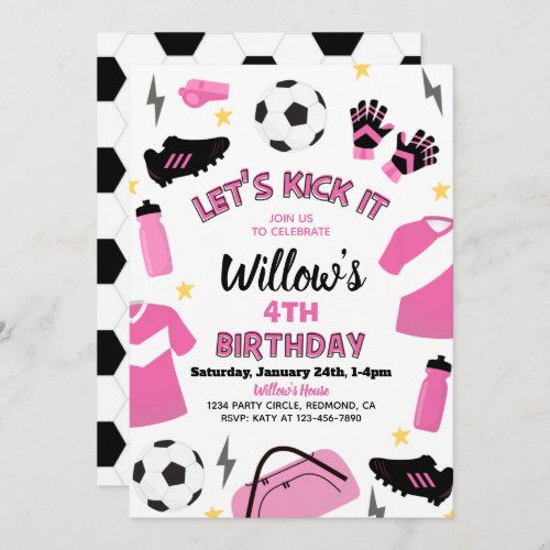 Soccer Party Invitation  Girl Soccer Invitations