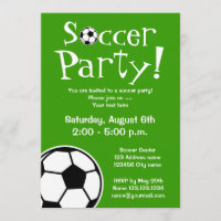 Soccer party invitations for Birthdays or BBQ