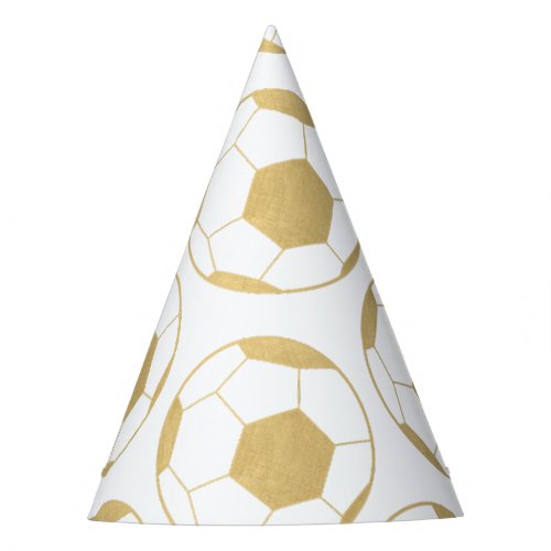 Soccer Party Kids Gold Birthday Party Hat