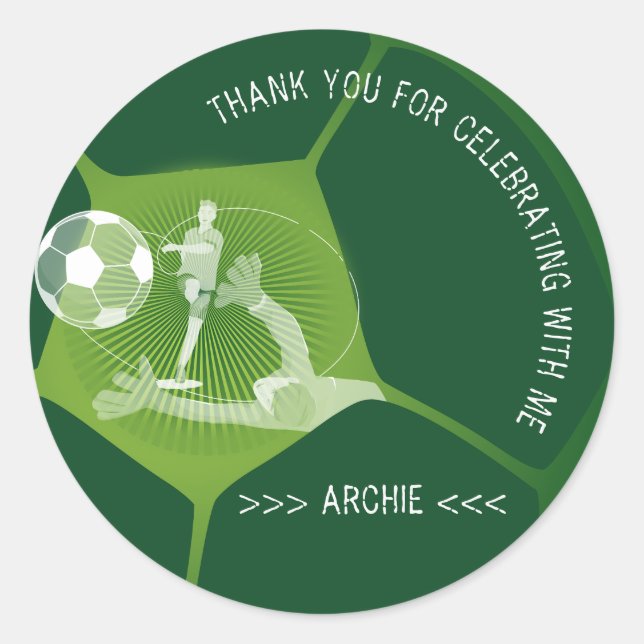Soccer Party Sport Game Day Pitch Any Age Birthday Classic Round Sticker (Front)