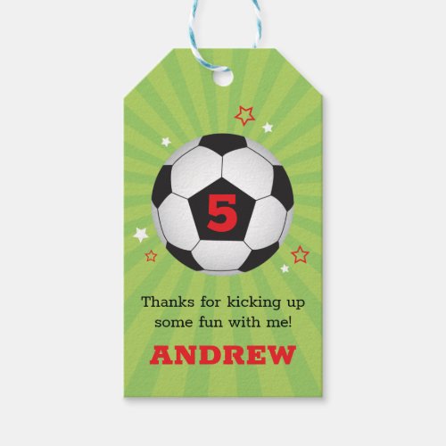 Soccer Party Thank You Favor Tags