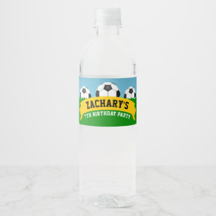 Soccer Party Water Bottle Label